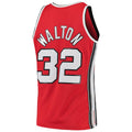 P.Trail Blazers #32 Bill Walton Mitchell & Ness 1976-77 Hardwood Classics Swingman Player Jersey Red Stitched American Basketball Jersey