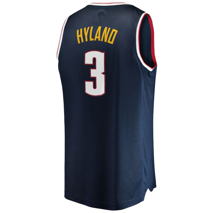 D.Nuggets #3 Allen Iverson Supporters Branded 2021-22 Fast Break Replica Jersey Icon Edition Navy Stitched American Basketball Jersey