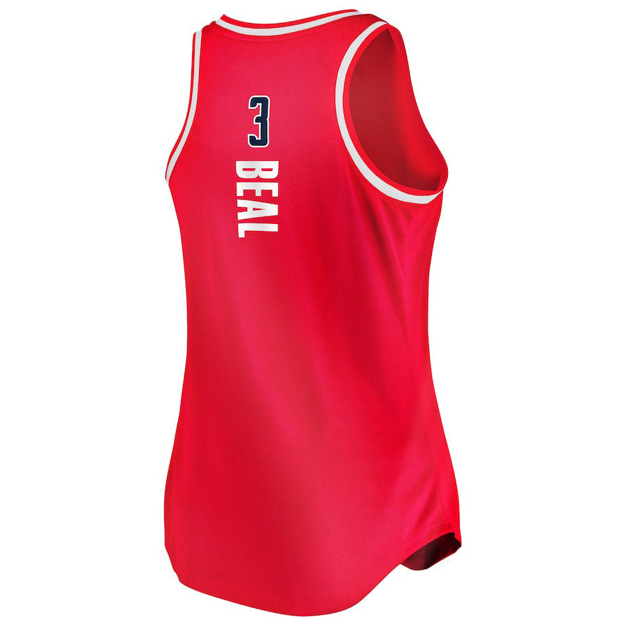 W.Wizards #3 Bradley Beal Supporters Branded Women's Fast Break Team Tank Jersey Icon Edition Red Stitched American Basketball Jersey