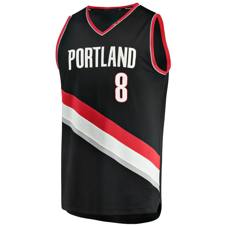 P.Trail Blazers #8 Brandon Williams Supporters Branded 2021-22 Fast Break Replica Jersey Icon Edition Black Stitched American Basketball Jersey