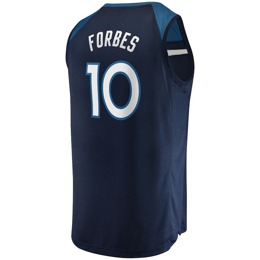 M.Timberwolves #10 Bryn Forbes Supporters Branded Fast Break Replica Jersey  Icon Edition Navy Stitched American Basketball Jersey