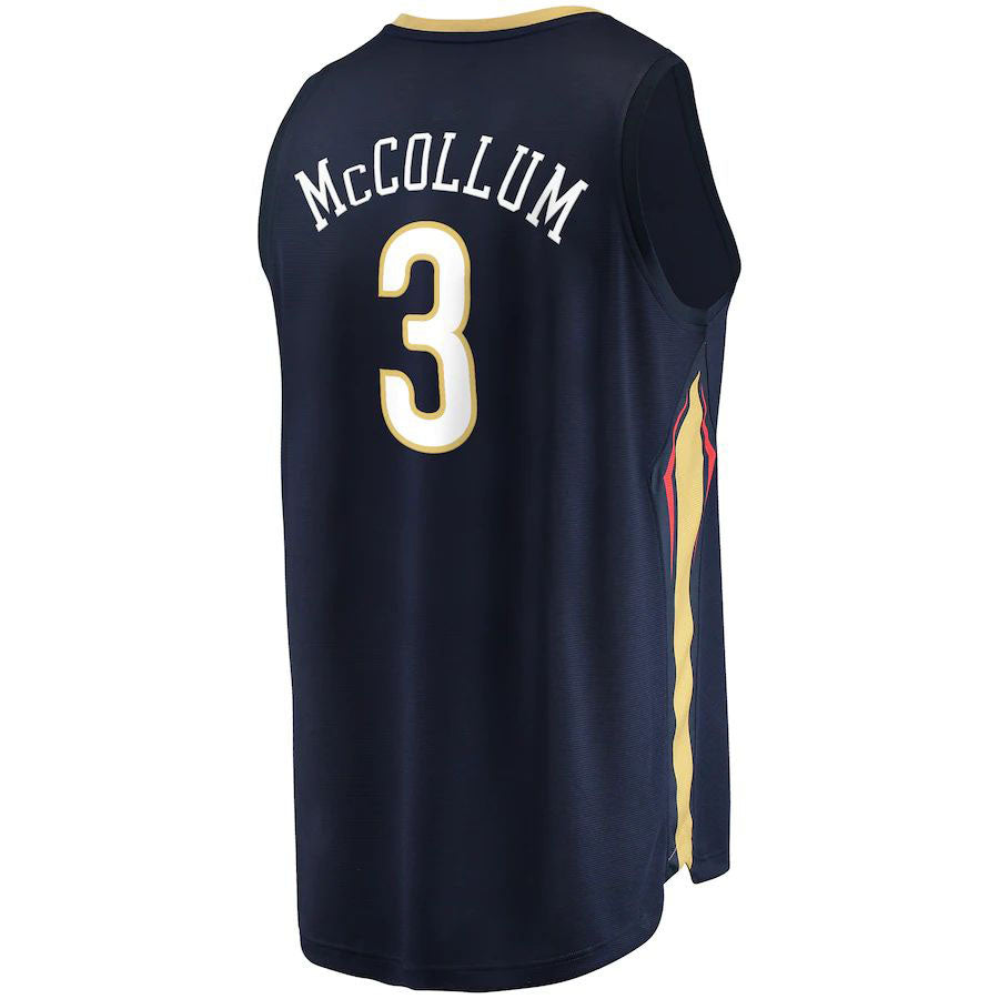 NO.Pelicans #3 C.J. McCollum  Supporters Branded  2021-22 Fast Break Replica Player Jersey  Navy Stitched American Basketball Jersey