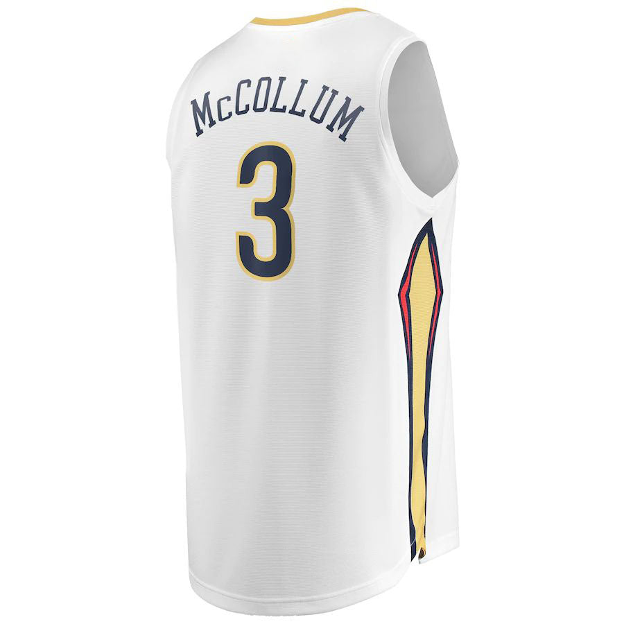 NO.Pelicans #3 C.J. McCollum Supporters Branded 2022-23 Fast Break Replica Jersey  White Association Edition Stitched American Basketball Jersey