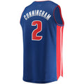 D.Pistons #2 Cade Cunningham Supporters Branded 2021-22 Fast Break Replica Jersey Blue Icon Edition Stitched American Basketball Jersey