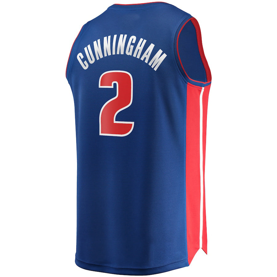 D.Pistons #2 Cade Cunningham Supporters Branded 2021 Draft First Round Pick Fast Break Replica Jersey Blue Icon Edition Stitched American Basketball Jersey