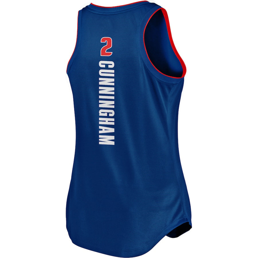 D.Pistons #2 Cade Cunningham Supporters Branded 2021-22 Fast Break Tank Jersey Blue Icon Edition Stitched American Basketball Jersey