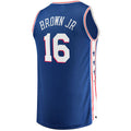 PH.76ers #16 Charlie Brown Jr. Supporters Branded 2021-22 Fast Break Replica Jersey Icon Edition Royal Stitched American Basketball Jersey