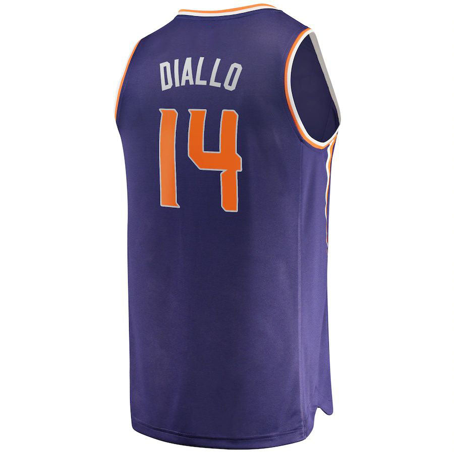 P.Suns #14 Cheick Diallo Supporters Branded  Fast Break Replica Player Jersey Icon Edition Purple Stitched American Basketball Jersey