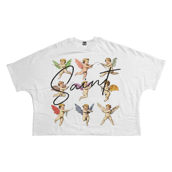 T-Shirt Cherubs Streetwear Cropped Boxy Tee Cotton True To Size 280 GSM Relaxed Fit Streetwear Essential