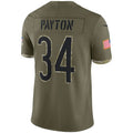 C.Bears #34 Walter Payton Olive 2022 Salute To Service Retired Player Limited Jersey Stitched American Football Jerseys