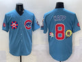 Chicago Cubs #8 Ian Happ Blue 2025 Tokyo Series 2nd Alternate Limited Stitched Baseball Jersey