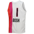 M.Heat #1 Chris Bosh Mitchell & Ness 2011-12 Hardwood Classics Swingman Jersey White Stitched American Basketball Jersey