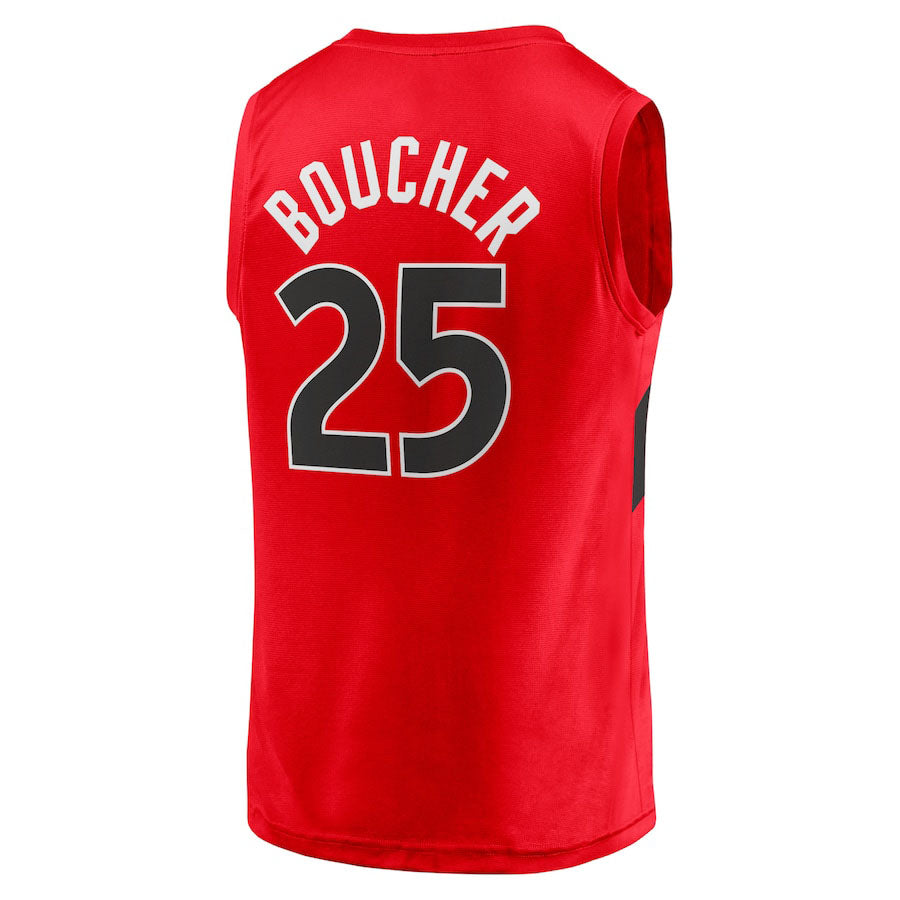 T.Raptors #25 Chris Boucher Supporters Branded  Fast Break Replica Jersey Icon Edition Red Stitched American Basketball Jersey