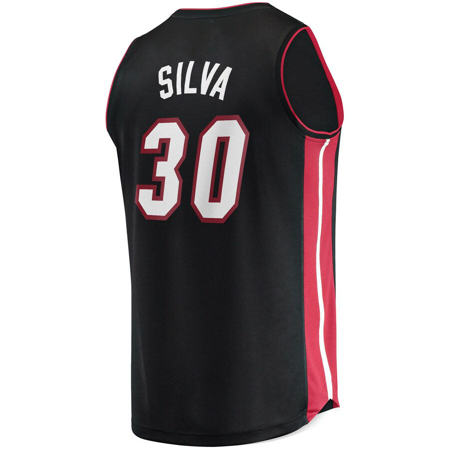 M.Heat #30 Chris Silva Supporters Branded 2021-22 Fast Break Replica Jersey Icon Edition Black Stitched American Basketball Jersey