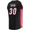 M.Heat #30 Chris Silva Supporters Branded 2021-22 Fast Break Replica Jersey Icon Edition Black Stitched American Basketball Jersey