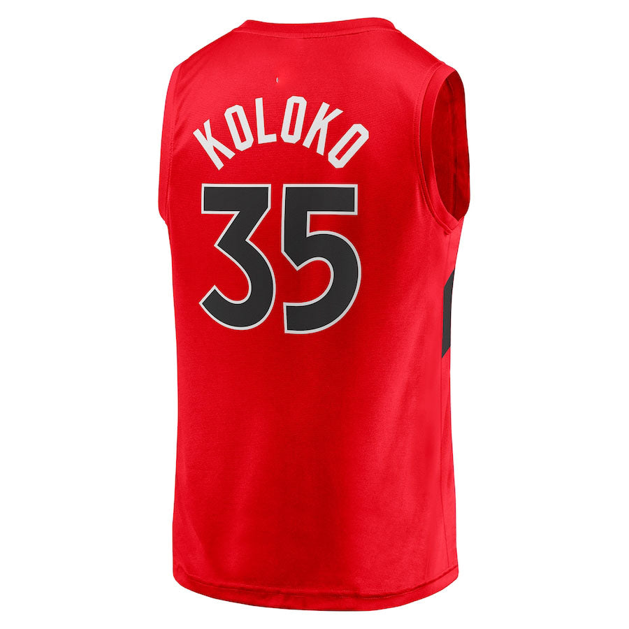 T.Raptors #35 Christian Koloko Supporters Branded  Fast Break Replica Jersey Icon Edition Red Stitched American Basketball Jersey