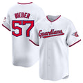 Cleveland Guardians #57 Shane Bieber White Home Limited Stitched Baseball Jersey