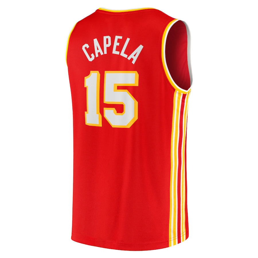 A.Hawks #15 Clint Capela Supporters Branded 2021-22 Fast Break Replica Jersey Icon Edition Red Stitched American Basketball Jersey