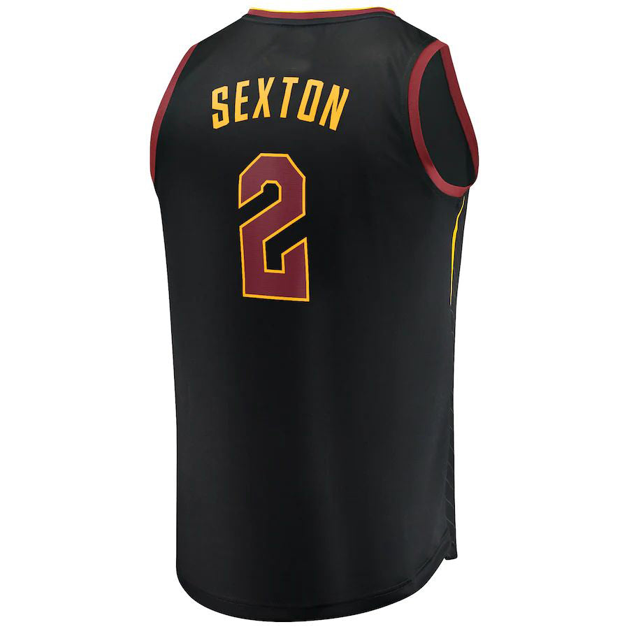 C.Cavaliers #2 Collin Sexton Supporters Branded Fast Break Replica Player Jersey Black Statement Edition Stitched American Basketball Jersey