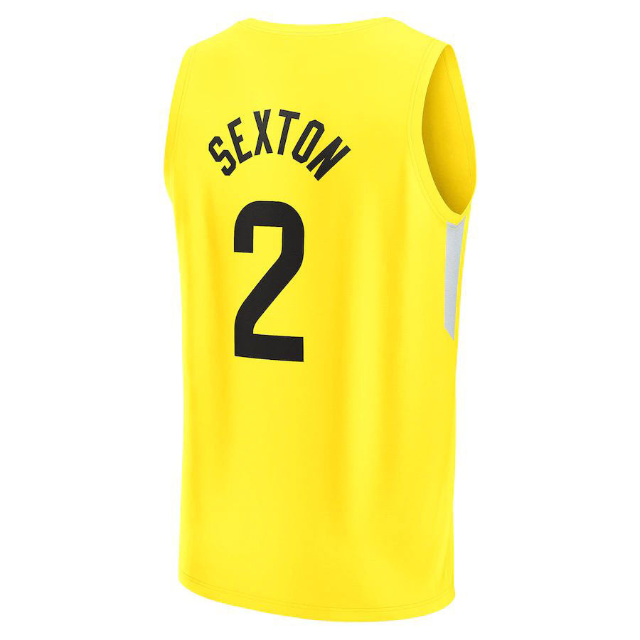 U.Jazz #2 Collin Sexton Supporters Branded 2022-23 Fast Break Replica Player Jersey  Icon Edition Yellow Stitched American Basketball Jersey