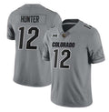 C.Buffaloes #12 Travis Hunter 2024 Gray Home Football Stitched American College Jerseys