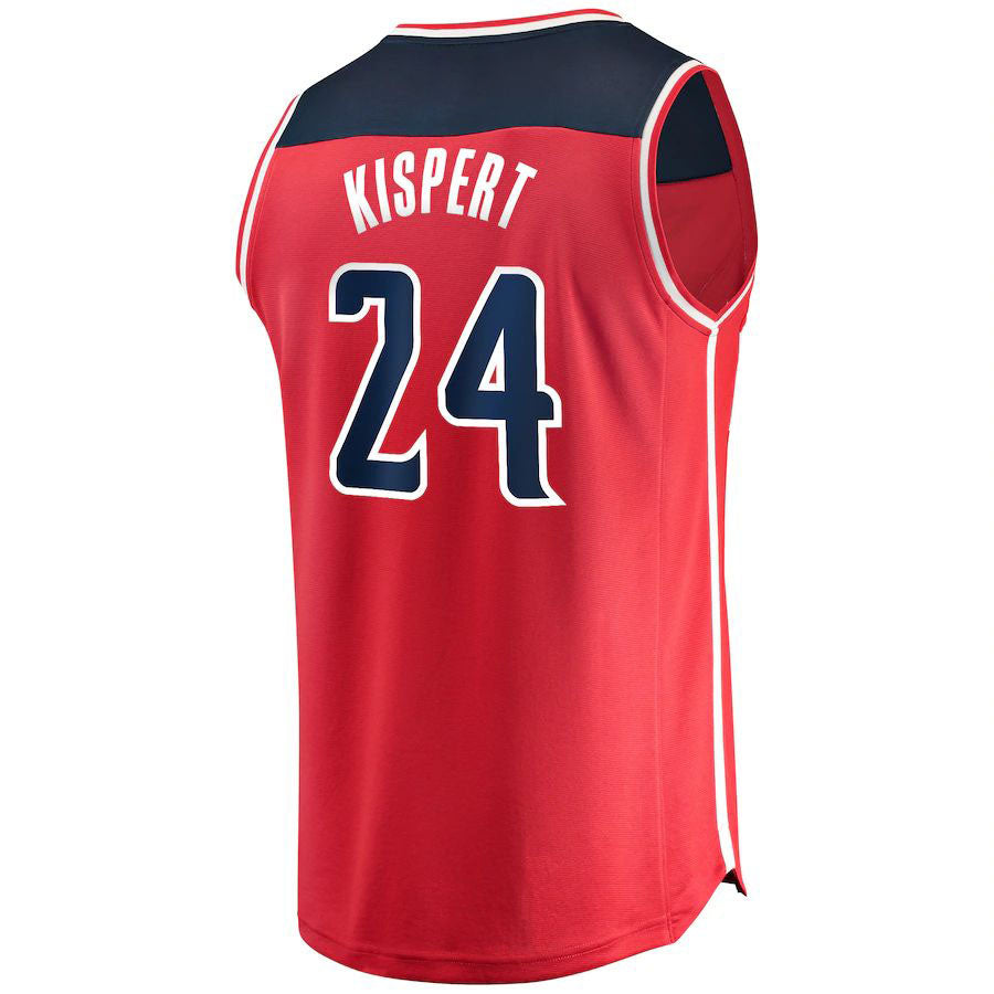 W.Wizards #24 Corey Kispert Supporters Branded  Draft First Round Pick Fast Break Replica Jersey Red Icon Edition Stitched American Basketball Jersey
