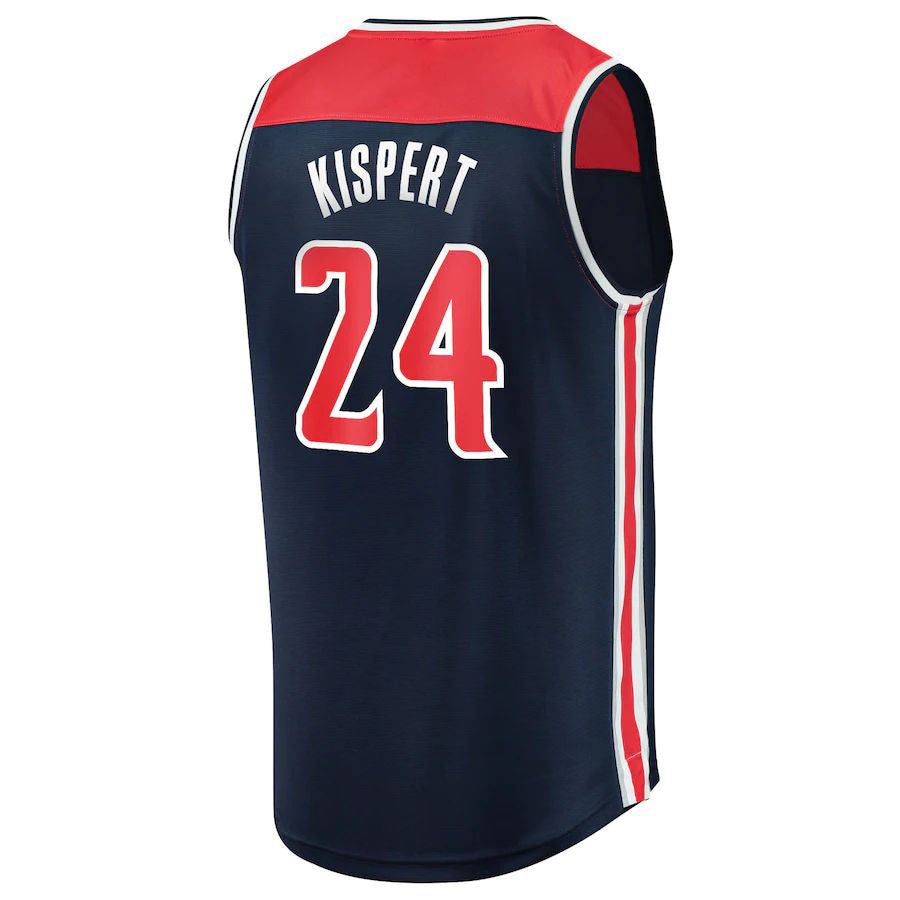 W.Wizards #24 Corey Kispert Supporters Branded  Fast Break Replica Jersey Navy Statement Edition Stitched American Basketball Jersey