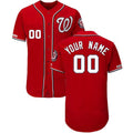 Custom Washington Nationals Majestic Alternate Scarlet Flex Base Stitched Baseball Jersey