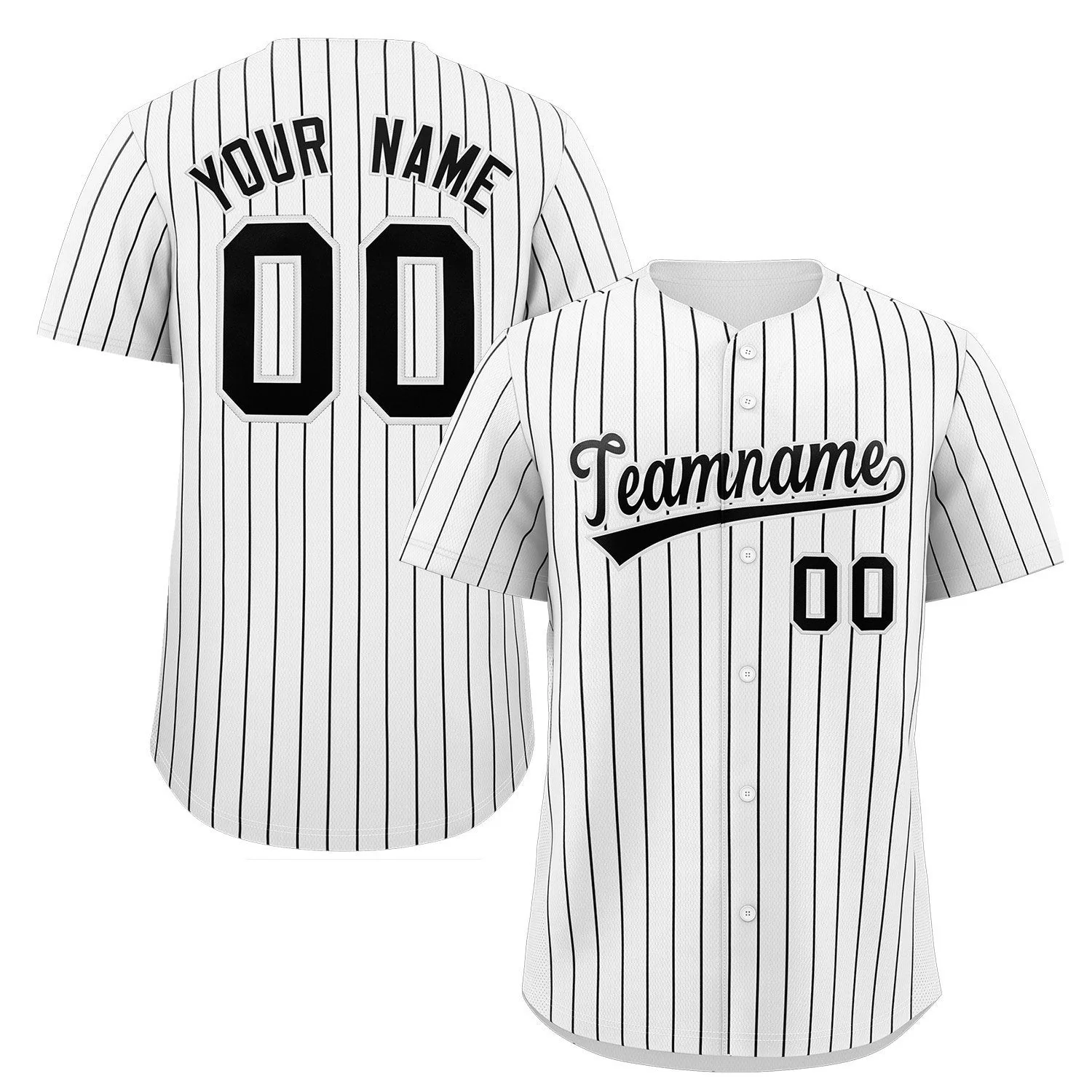 Custom Pinstripe Baseball Jersey Button Down Shirt Personalized for AdultsYouth
