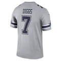 D.Cowboys #7 Trevon Diggs Gray Inverted Legend Jersey Stitched American Football Jerseys