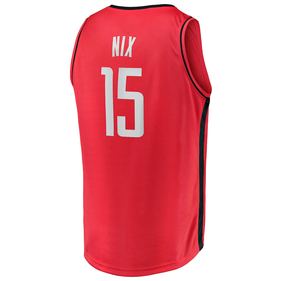 H.Rockets #15 Daishen Nix Supporters Branded 2021-22 Fast Break Replica Jersey Icon Edition Red Stitched American Basketball Jersey