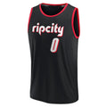 P.Trail Blazers #0 Damian Lillard Supporters Branded 2021-22 Fast Break Replica Jersey City Edition Black Stitched American Basketball Jersey