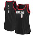 P.Trail Blazers #0 Damian Lillard Supporters Branded Women's 2020-21 Fast Break Tank Jersey Icon Edition Black Stitched American Basketball Jersey