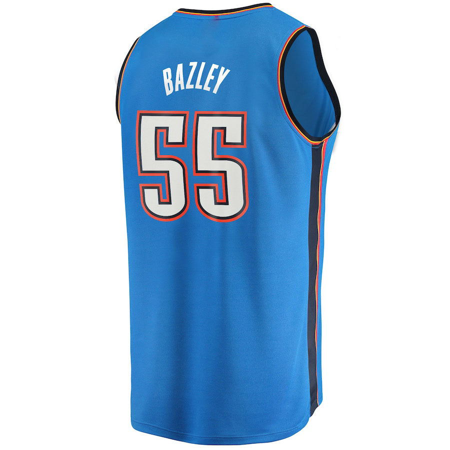 OC.Thunder #55 Darius Bazley Supporters Branded 2021-22 Fast Break Replica Jersey Icon Edition Blue Stitched American Basketball Jersey