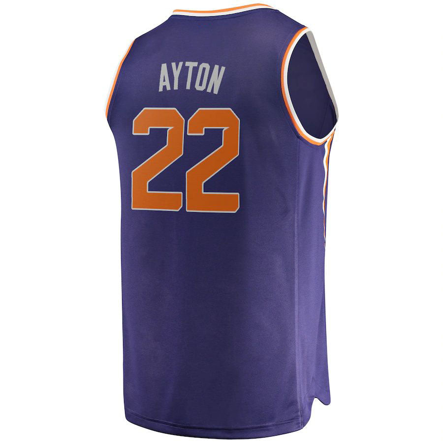 P.Suns #22 DeAndre Ayton Supporters Branded Fast Break Replica Jersey Icon Edition Purple Stitched American Basketball Jersey