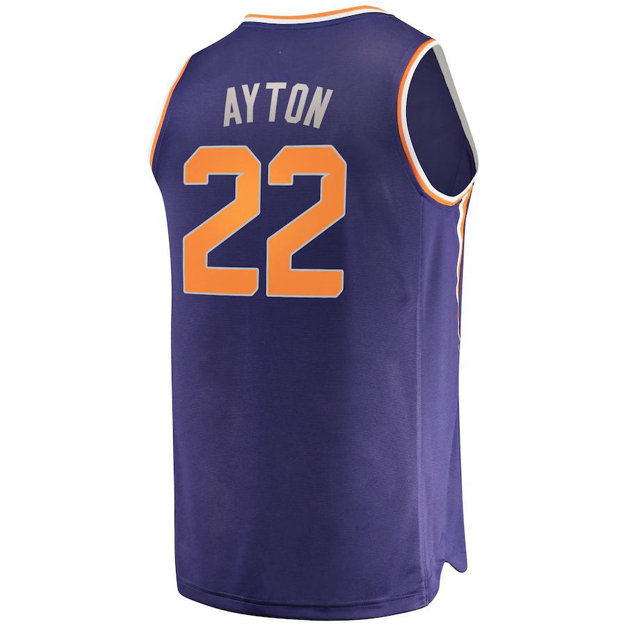 P.Suns #22 DeAndre Ayton Supporters Branded  Fast Break Replica Jersey Icon Edition Purple Stitched American Basketball Jersey
