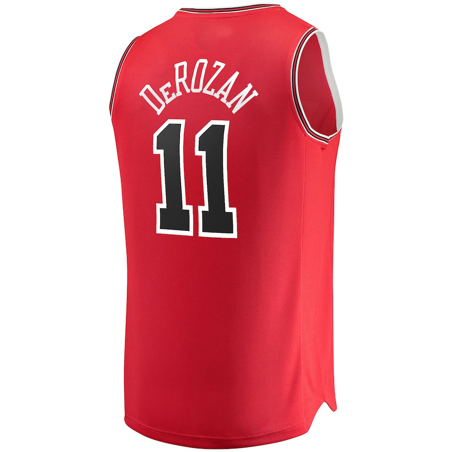 C.Bulls #11 DeMar DeRozan Supporters Branded 2021-22 Fast Break Replica Player Jersey Icon Edition Red Stitched American Basketball Jersey