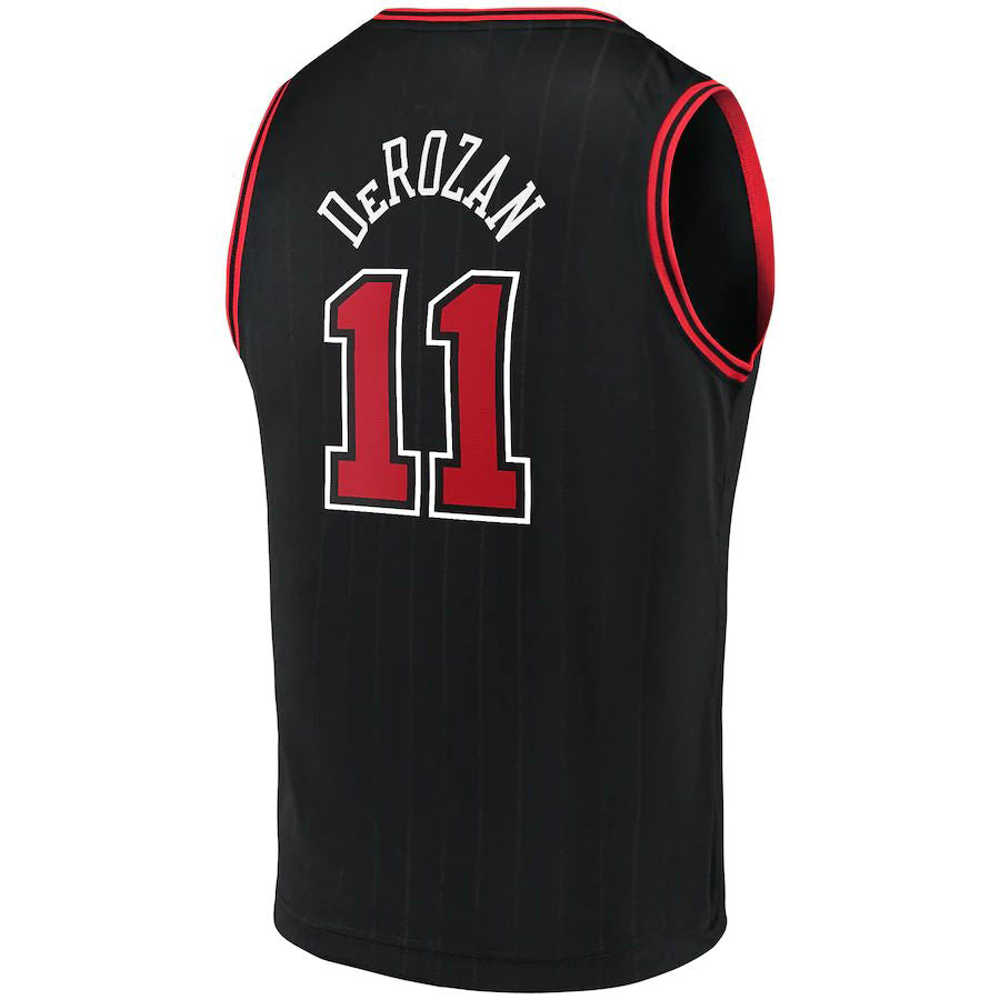 C.Bulls #11 DeMar DeRozan Supporters Branded 2021-22 Fast Break Replica Player Jersey Statement Edition Black Stitched American Basketball Jersey