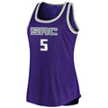 S.Kings #5 De'Aaron Fox  Supporters Branded Women's Fast Break Tank Jersey Icon Edition Purple Stitched American Basketball Jersey