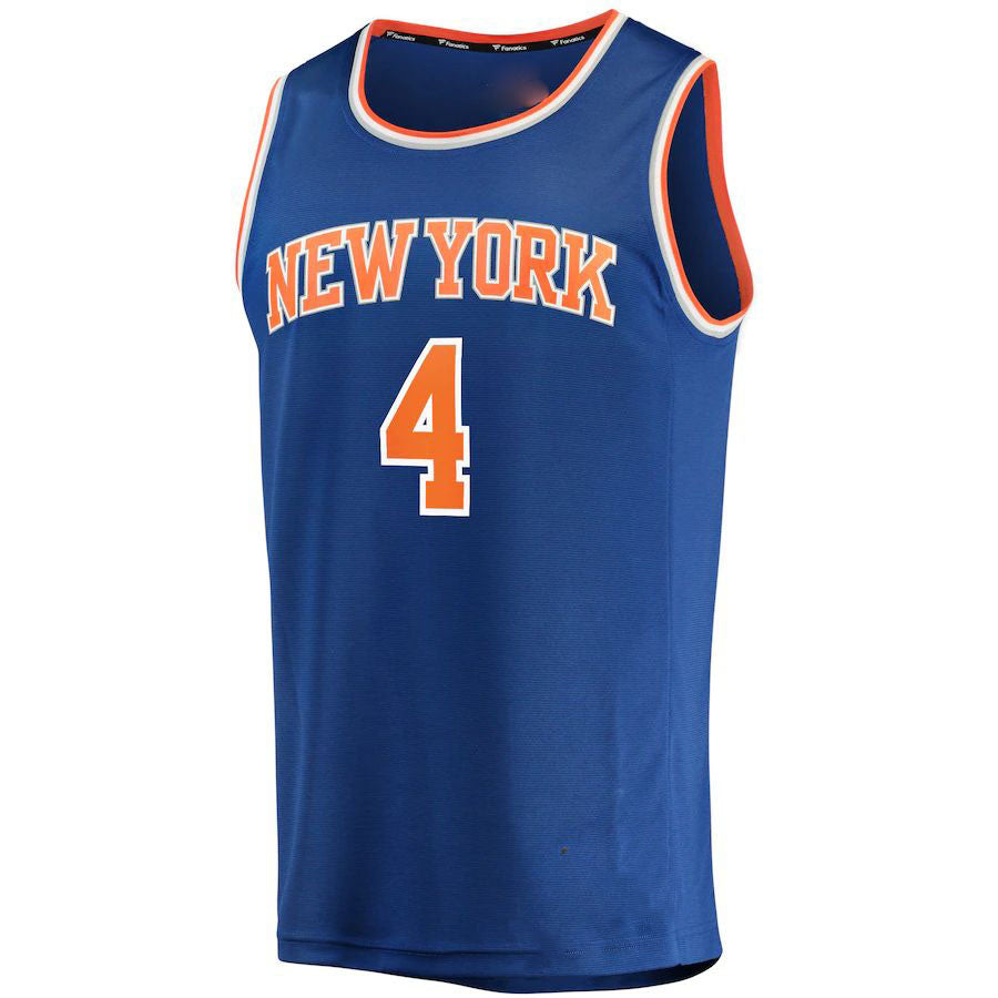 NY.Knicks #4 Derrick Rose Supporters Branded 2022-23 Fast Break Replica Jersey Blue Icon Edition Stitched American Basketball Jersey