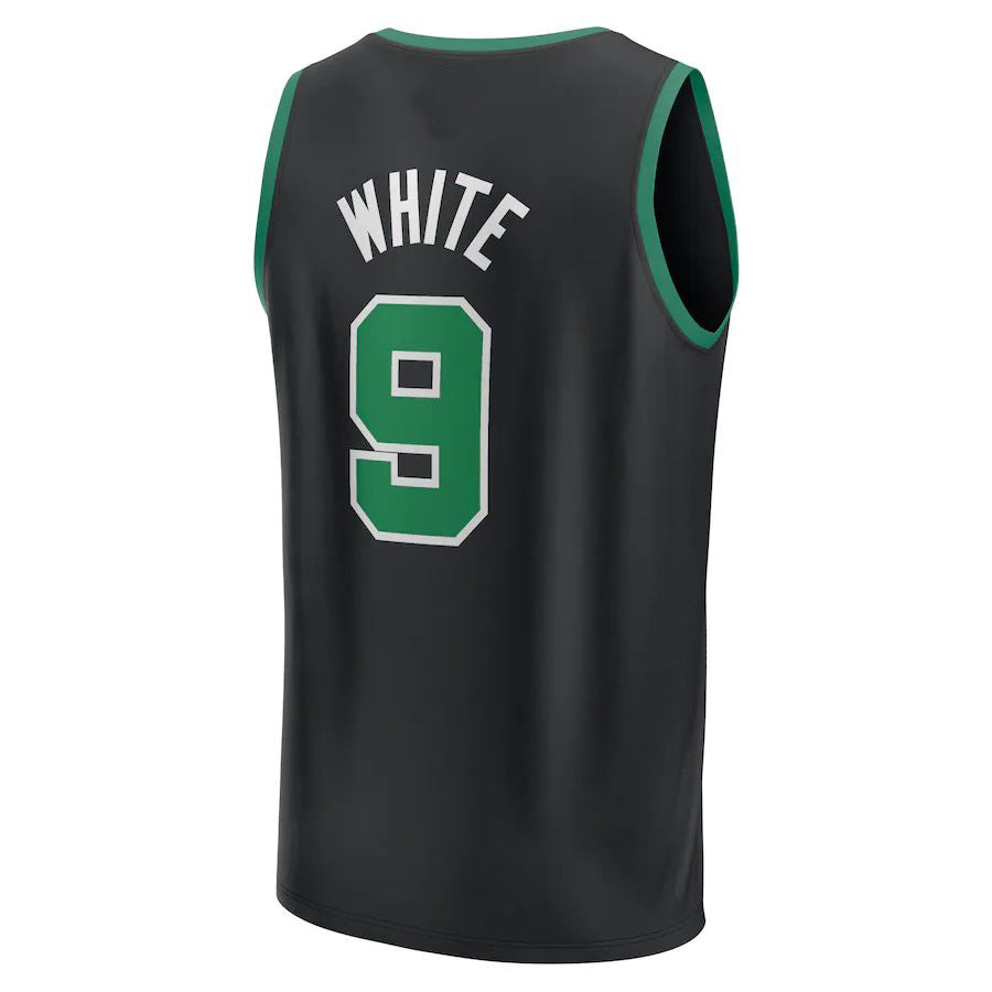 B.Celtics #9 Derrick White Supporters Branded 2022-23 Fast Break Replica Jersey Black Statement Edition Stitched American Basketball Jersey