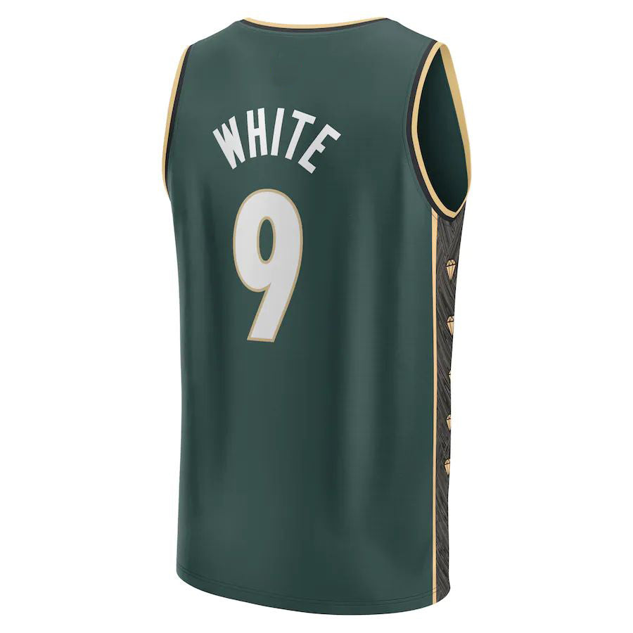 B.Celtics #9 Derrick White Supporters Branded 2022-23 Fastbreak Jersey City Edition Kelly Green Stitched American Basketball Jersey