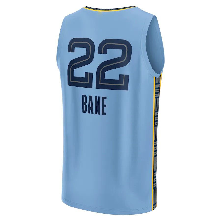 M.Grizzlies #22 Desmond Bane Supporters Branded 2022-23 Fast Break Replica Player Jersey - Statement Edition Light Blue Stitched American Basketball Jersey