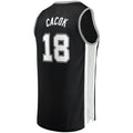 S.Antonio Spurs #18 Devontae Cacok Supporters Branded  2021-22 Fast Break Replica Jersey  Icon Edition Black Stitched American Basketball Jersey