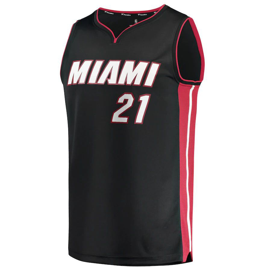 M.Heat #21 Dewayne Dedmon Supporters Branded  2021-22 Fast Break Replica Jersey Icon Edition Black Stitched American Basketball Jersey