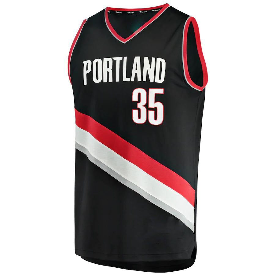 P.Trail Blazers #35 Didi Louzada  Supporters Branded 2021-22 Fast Break Replica Jersey Icon Edition Black Stitched American Basketball Jersey