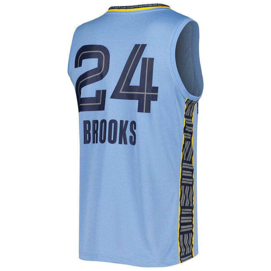M.Grizzlies #24 Dillon Brooks Supporters Branded 2022-23 Fast Break Replica Player Jersey - Statement Edition Light Blue Stitched American Basketball Jersey