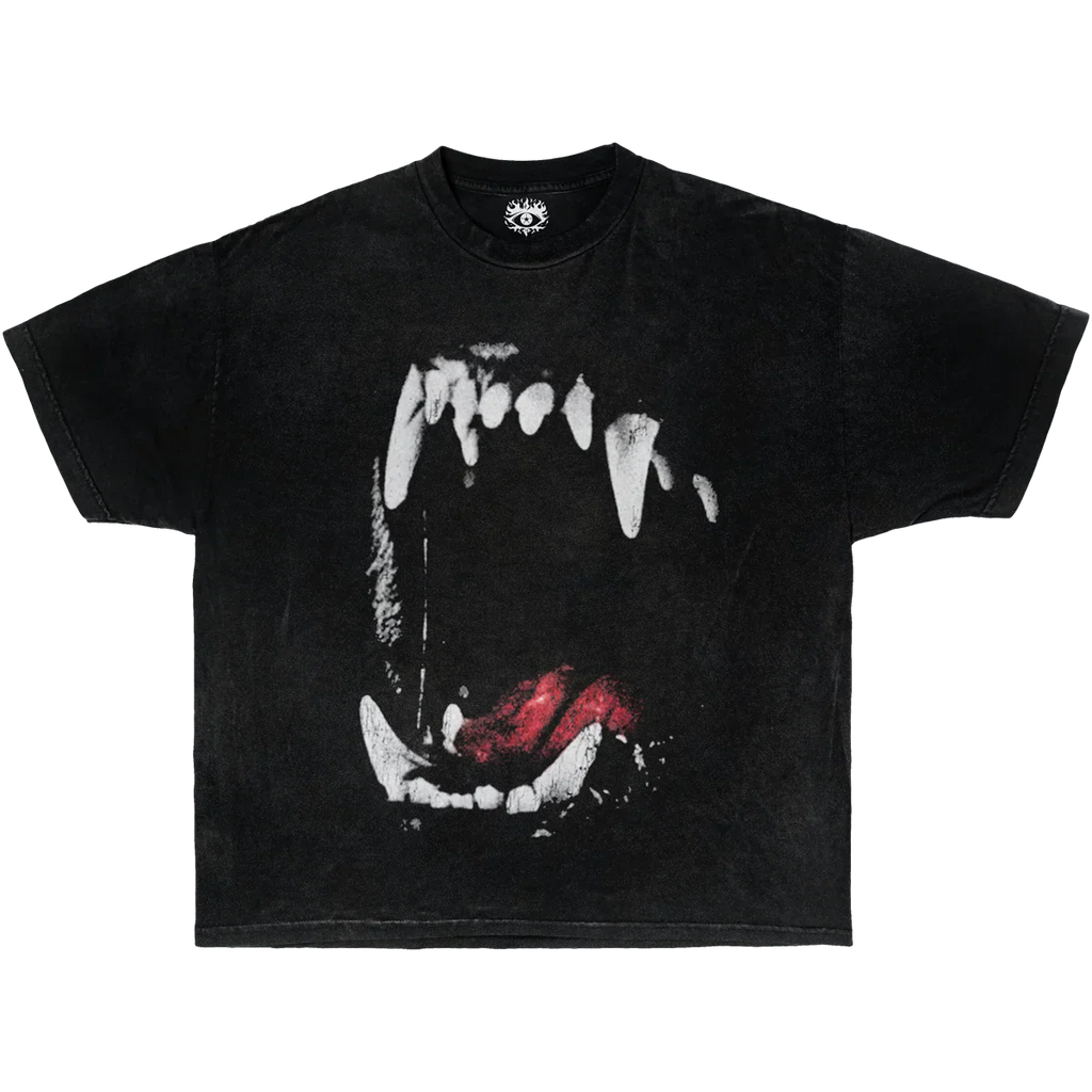 T-Shirt Dog Teeth Streetwear Boxy Tee Unisex Cotton Boxy Fit 240 GSM