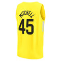 U.Jazz #45 Donovan Mitchell Supporters Branded 2022-23 Fast Break Replica Jersey Yellow Icon Edition Stitched American Basketball Jersey
