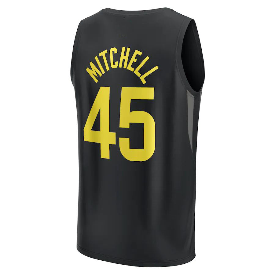 U.Jazz #45 Donovan Mitchell Supporters Branded 2022-23 Fast Break Replica Player Jersey Black Statement Edition Stitched American Basketball Jersey